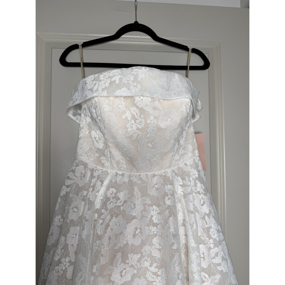 Jenny Yoo NWT Leigh Lace Strapless White Wedding Dress Size 10 BHLDN - Picture 6 of 16